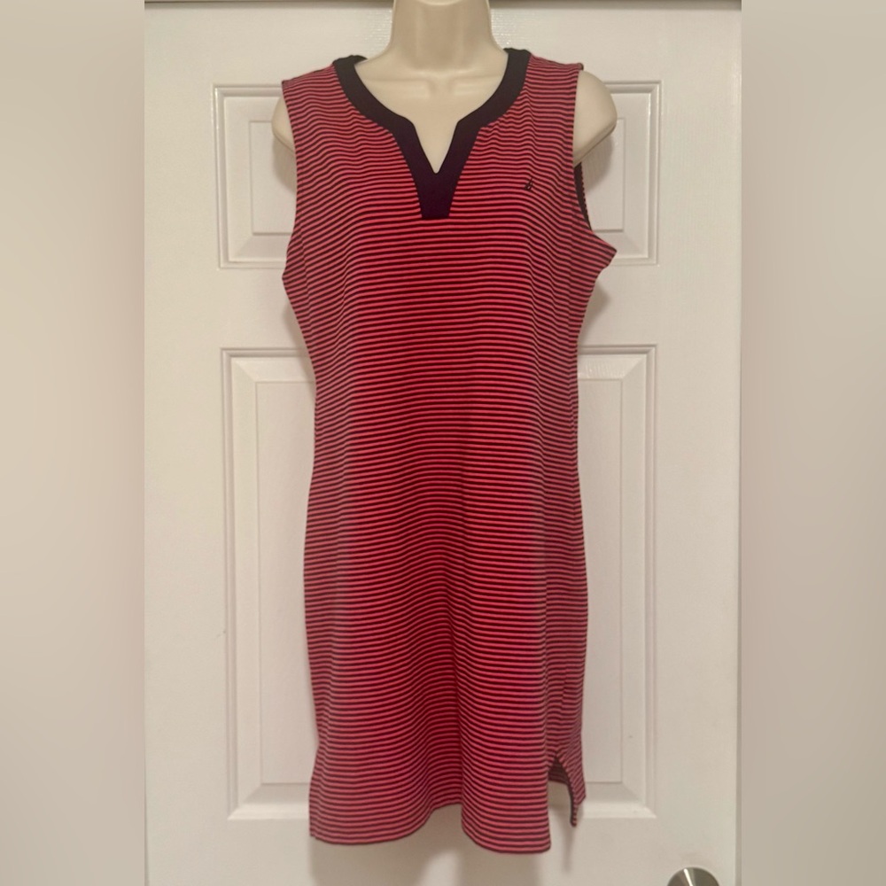 Nautica Navy and Pink Stripped Dress